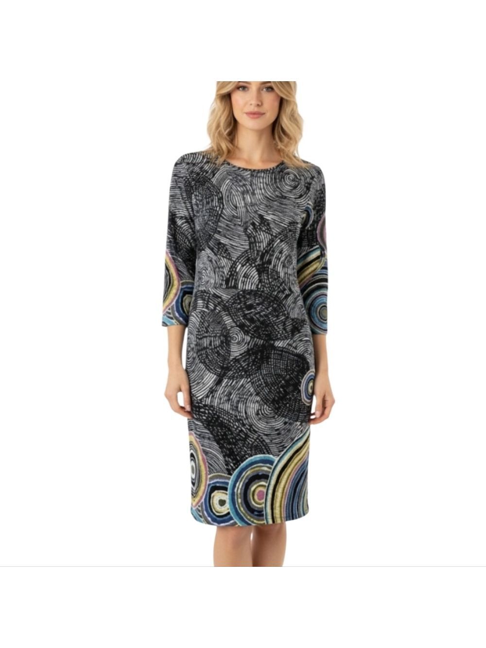 BELLA Long Sleeve V Neck Mid Length Dress Size XXL